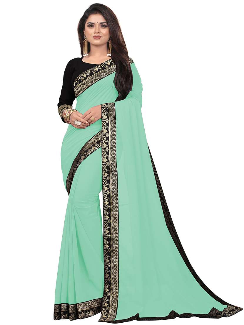 women's null blue colored saree with blouse - 18928967 - Zoom Image - 0