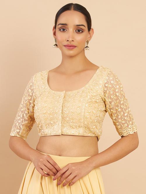 embellished gold blouse - 18929355 - Standard Image - 0