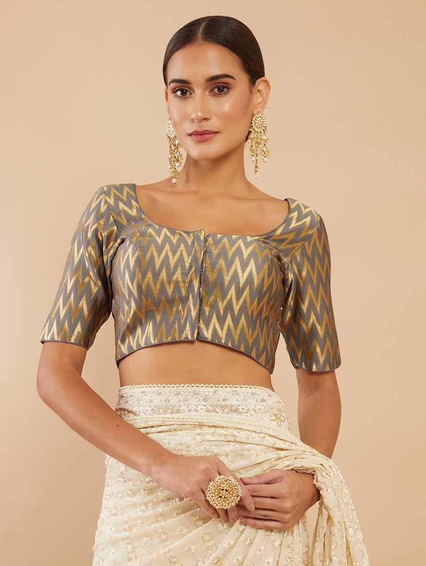 printed grey blouse - 18929410 -  Zoom Image - 0