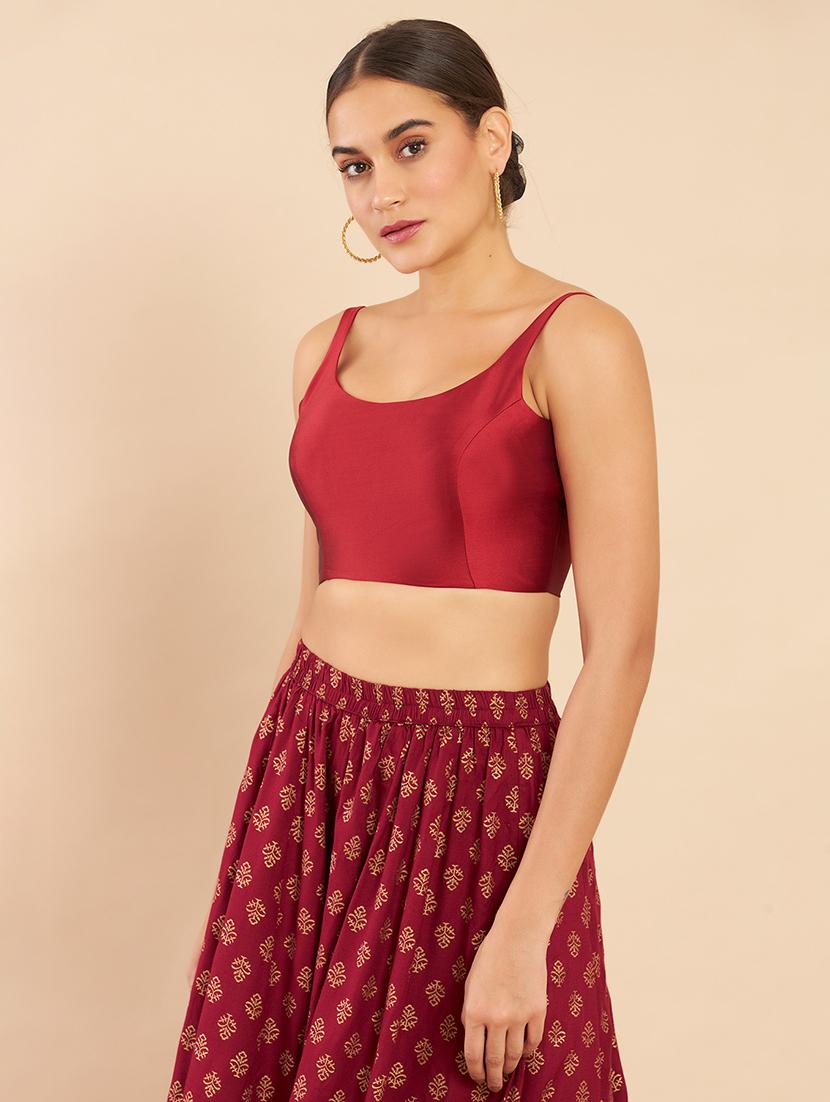 red solid blouse - 18929478 - Zoom Image - 0