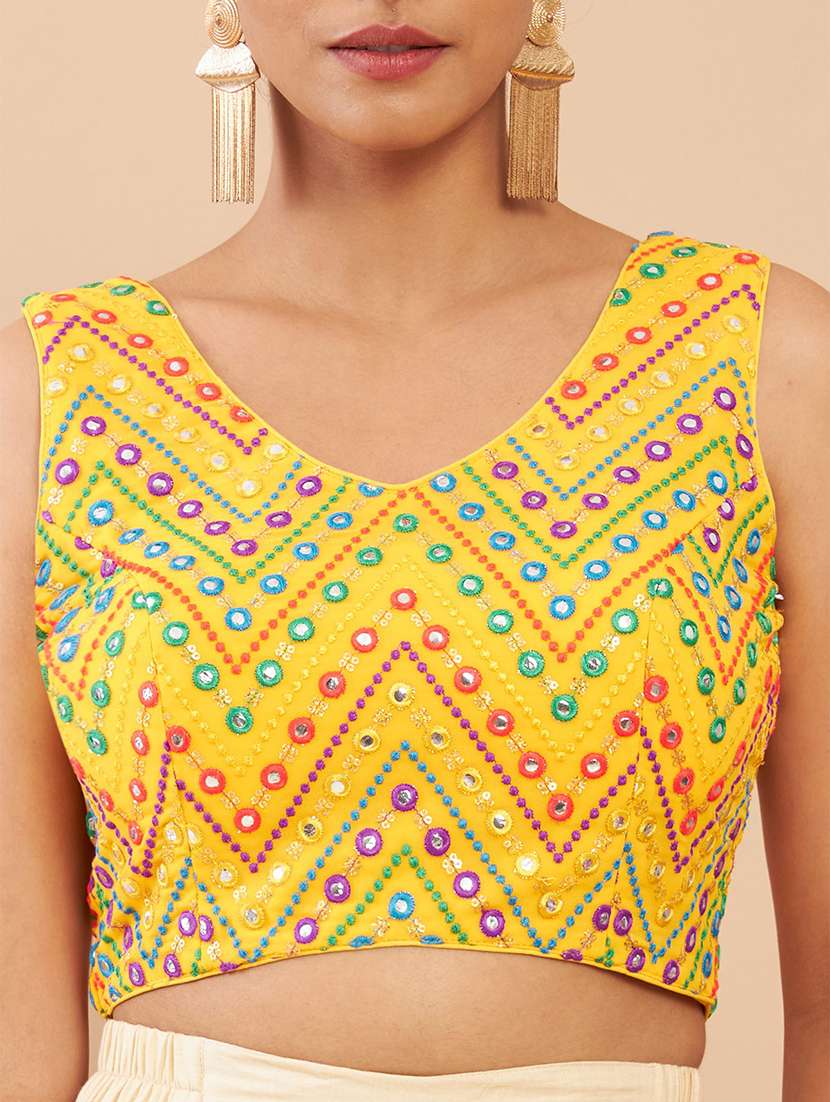 yellow embroidered blouse - 18929493 - Standard Image - 3
