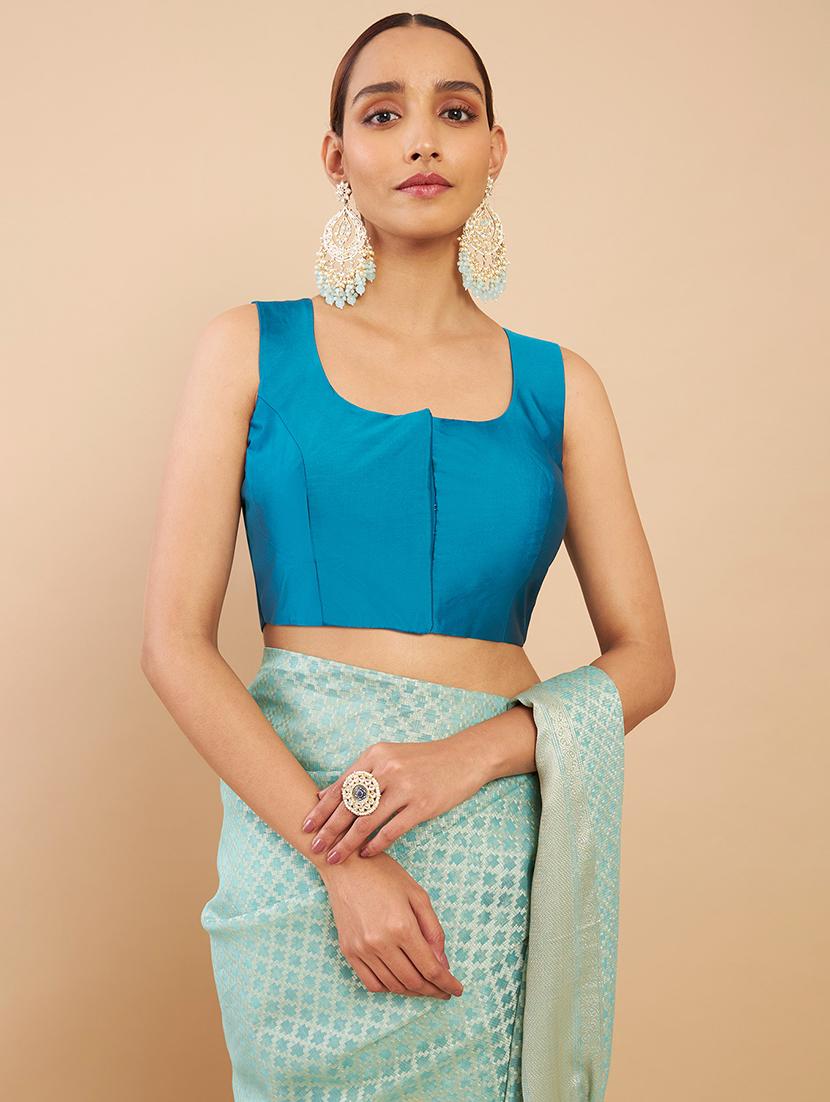 royal blue solid blouse - 18929537 - Zoom Image - 0
