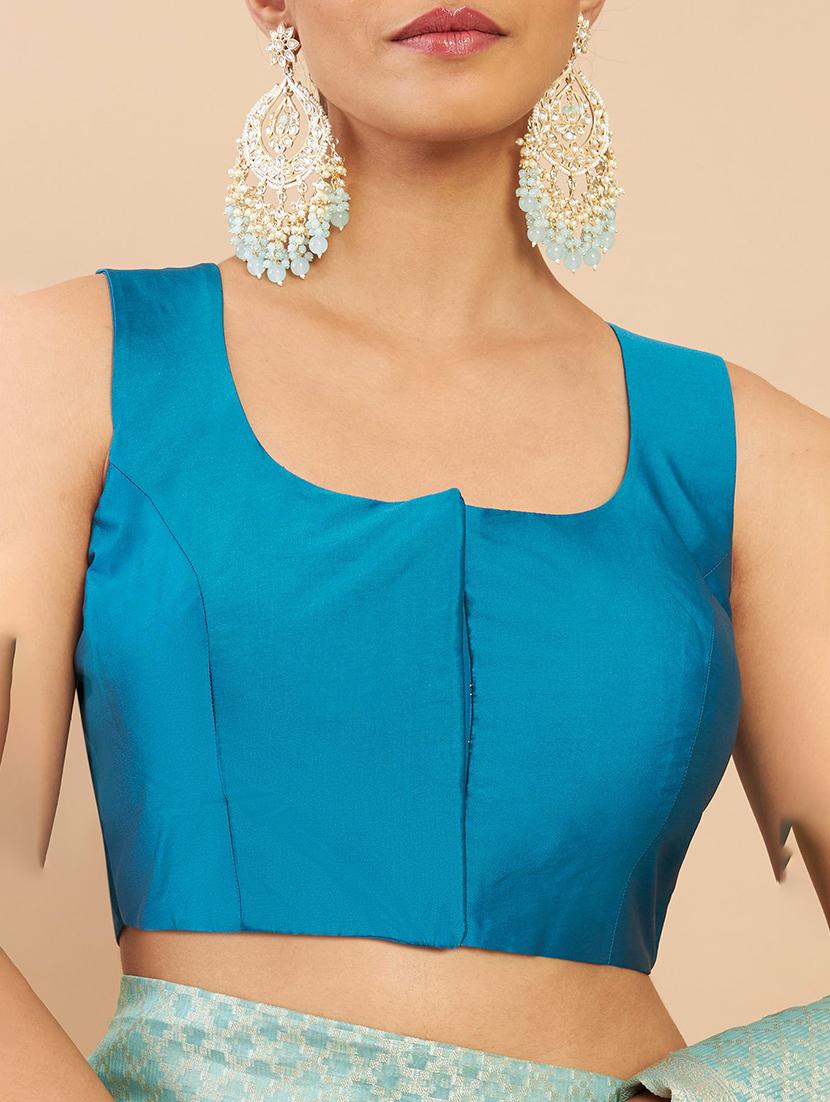 royal blue solid blouse - 18929537 - Standard Image - 3
