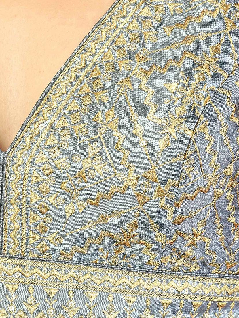 grey embroidered blouse - 18929624 - Standard Image - 3