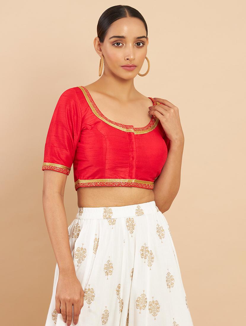 orange solid blouse - 18929627 -  Zoom Image - 0