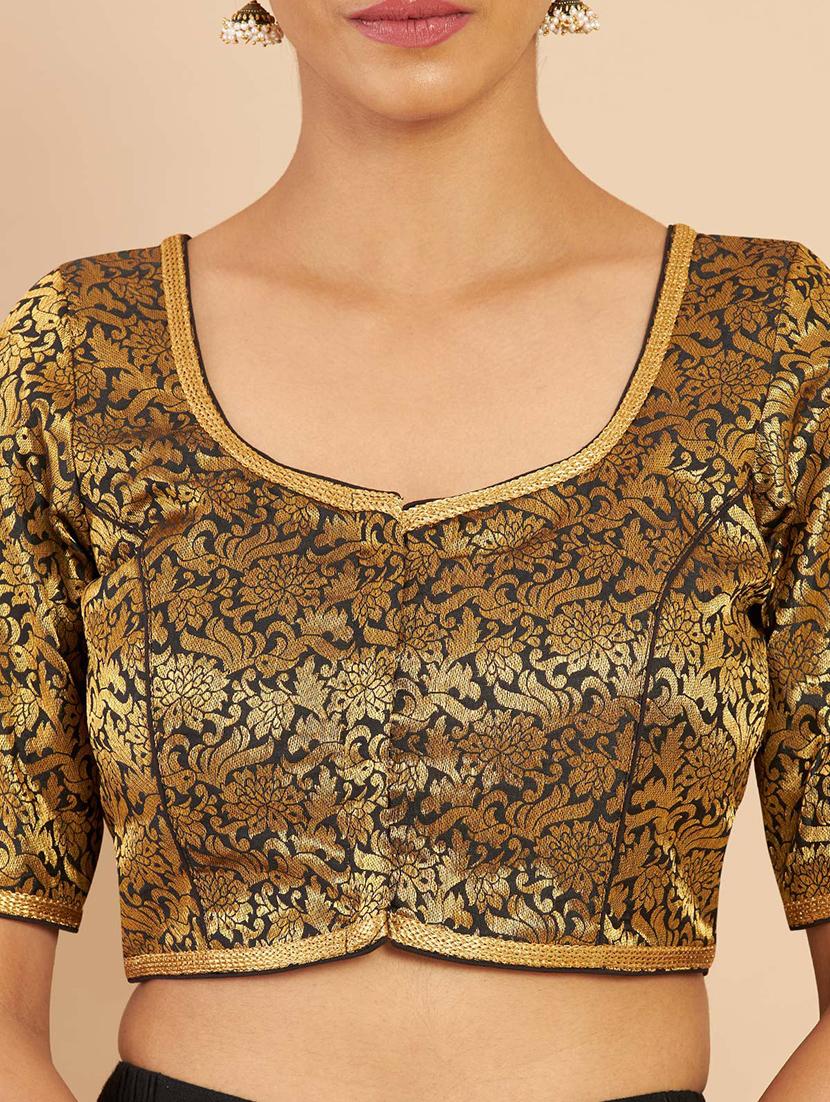 black zari work blouse - 18929701 - Standard Image - 3
