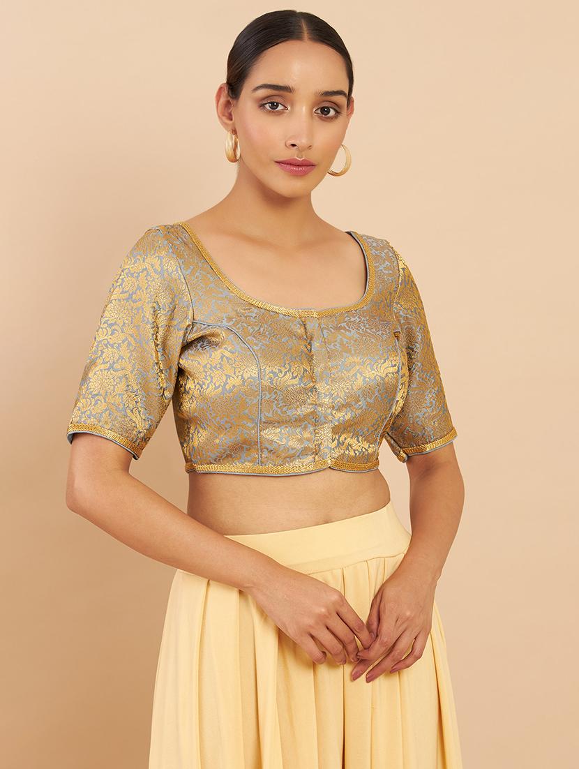 lavender zari work blouse - 18929725 - Zoom Image - 0