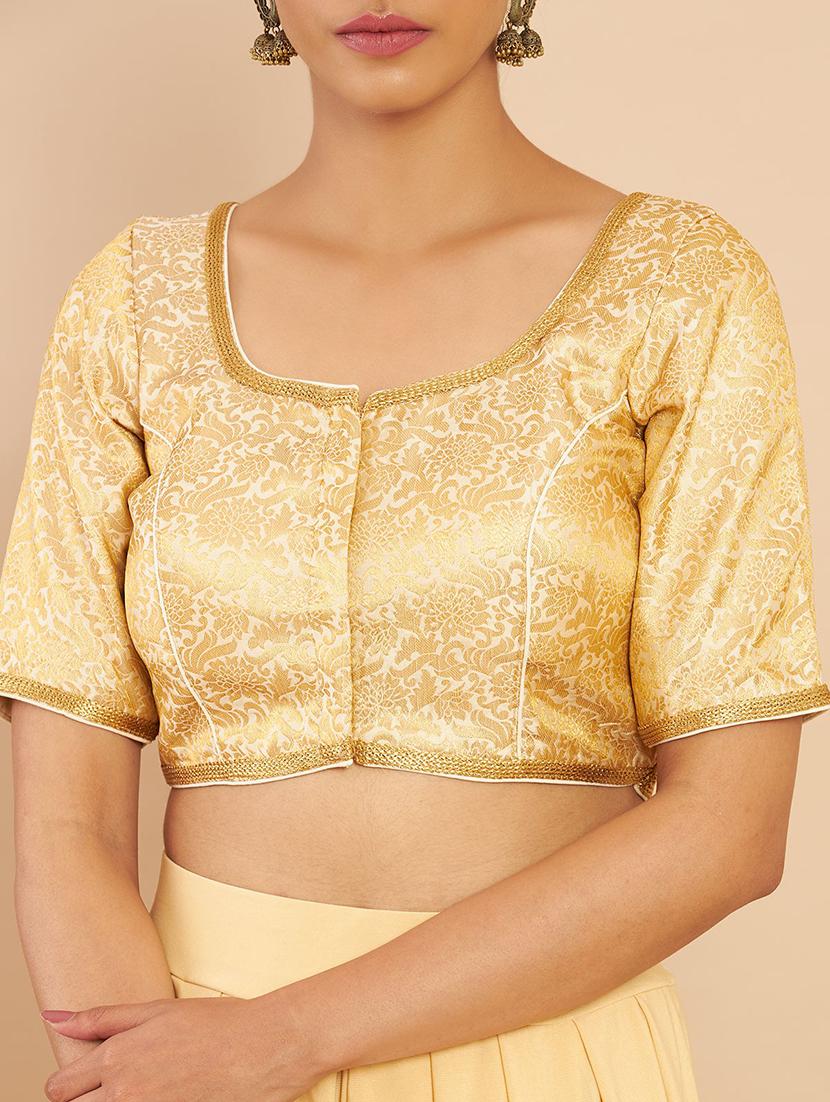 gold zari work blouse - 18929733 - Standard Image - 3