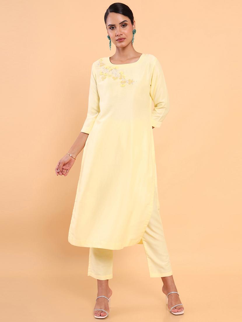 embroidered kurta pant set - 18931485 -  Zoom Image - 0