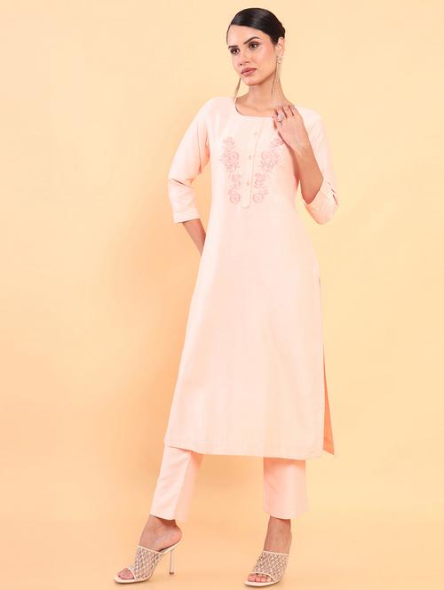 embroidered kurta pant set - 18931491 - Standard Image - 0