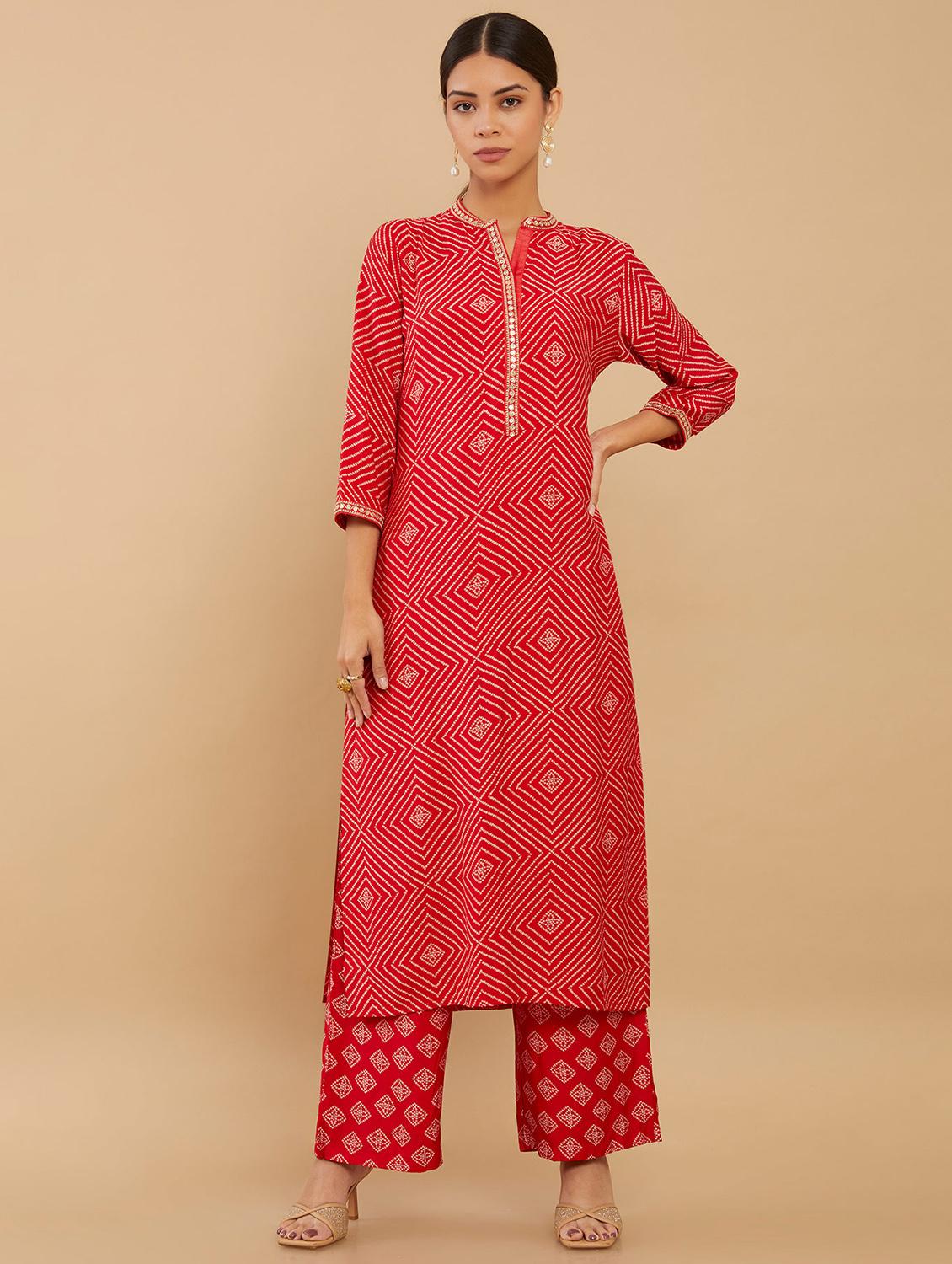 Red Bandhani Suit Manufacturer,Wholesale Supplier,Exporter,Jamnagar,India