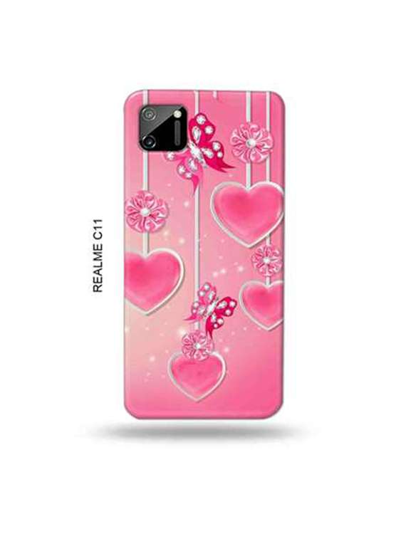 pink color plastic mobile back cover