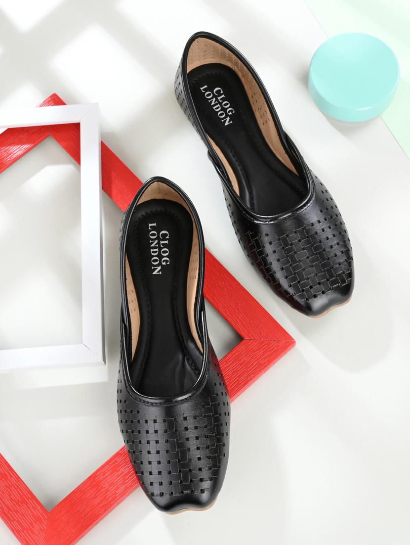 black synthetic slip on ballerina - 18949223 - Zoom Image - 0