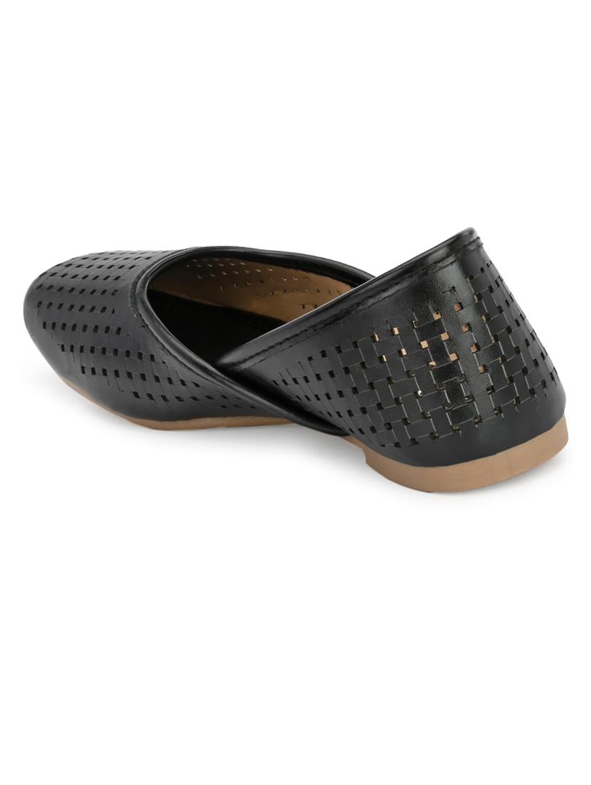black synthetic slip on ballerina - 18949223 - Standard Image - 3