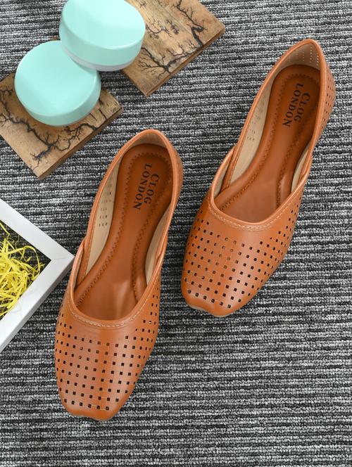 tan synthetic slip on ballerina - 18949224 -  Standard Image - 0