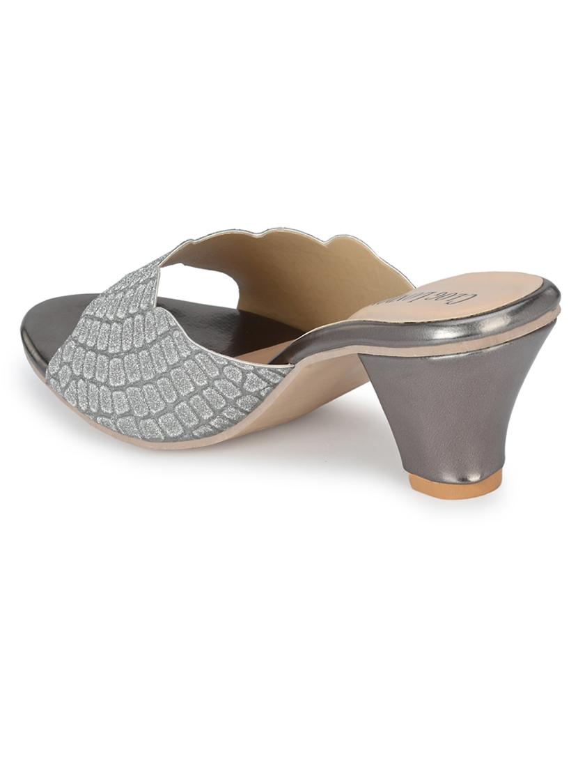 grey synthetic slip on sandals - 18949233 - Standard Image - 3