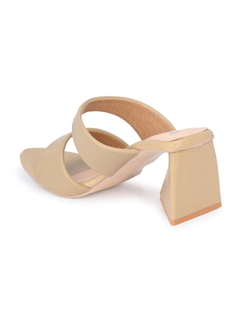 beige synthetic slip on sandals - 18949243 -  Standard Image - 3