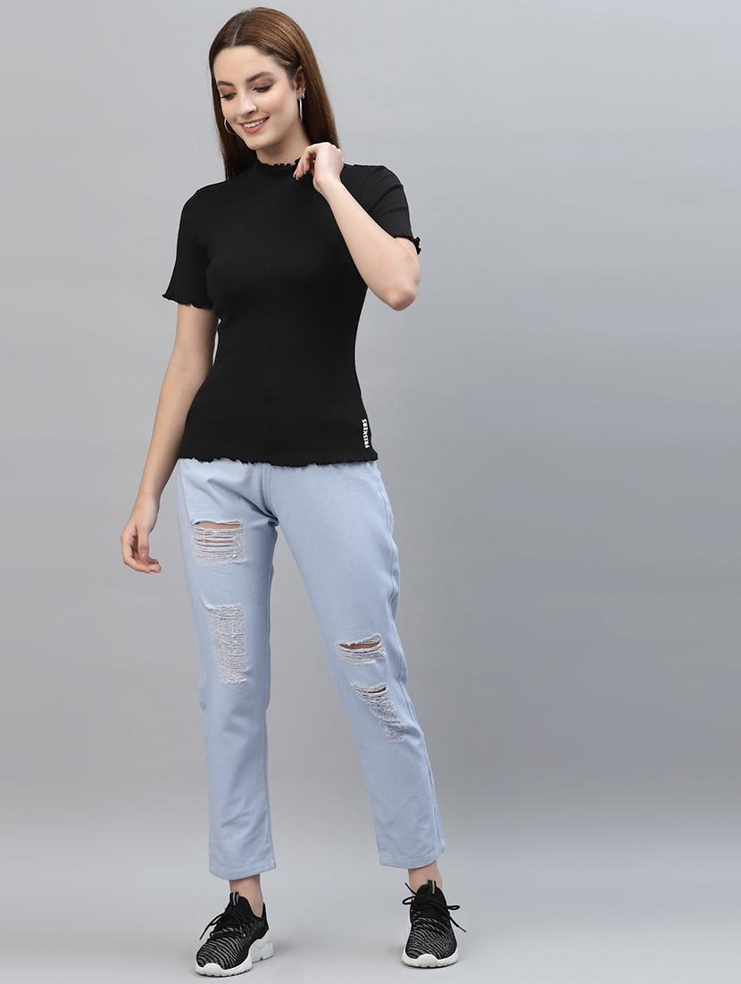 women's straight turtle neck top - 18949412 - Standard Image - 3