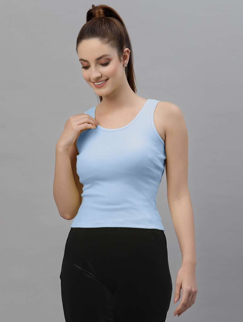 women's crop round neck top