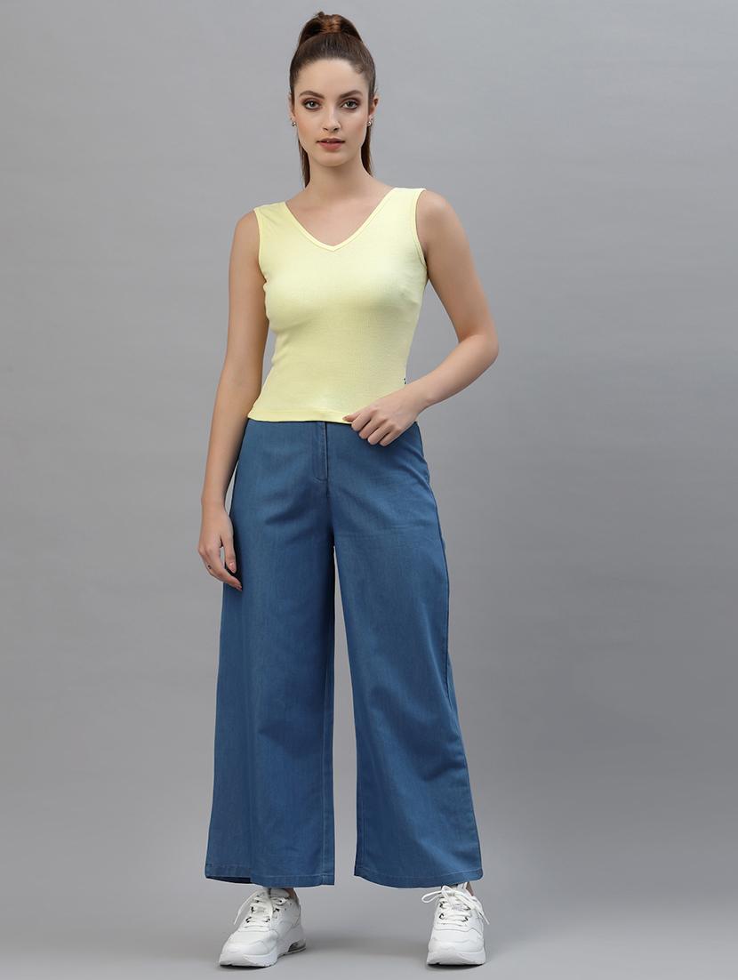 women's crop round neck top - 18949456 - Standard Image - 3