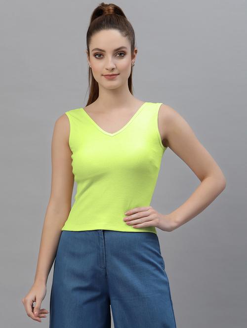 women's crop round neck top - 18949458 - Standard Image - 0
