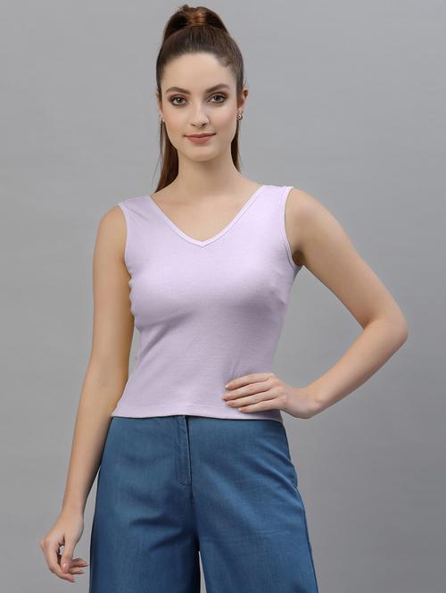 women's solid v neck top - 18949460 - Standard Image - 0