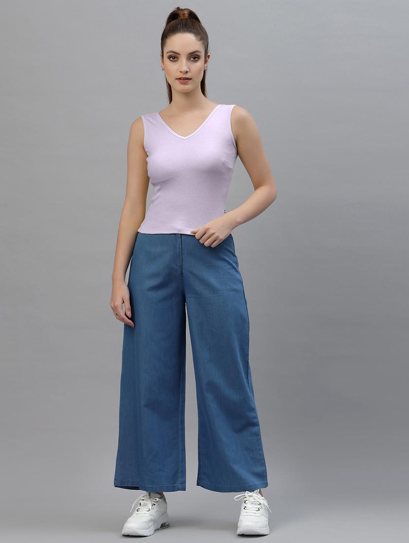 women's solid v neck top - 18949460 - Standard Image - 3
