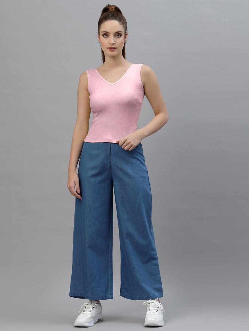 women's crop round neck top - 18949465 - Standard Image - 3