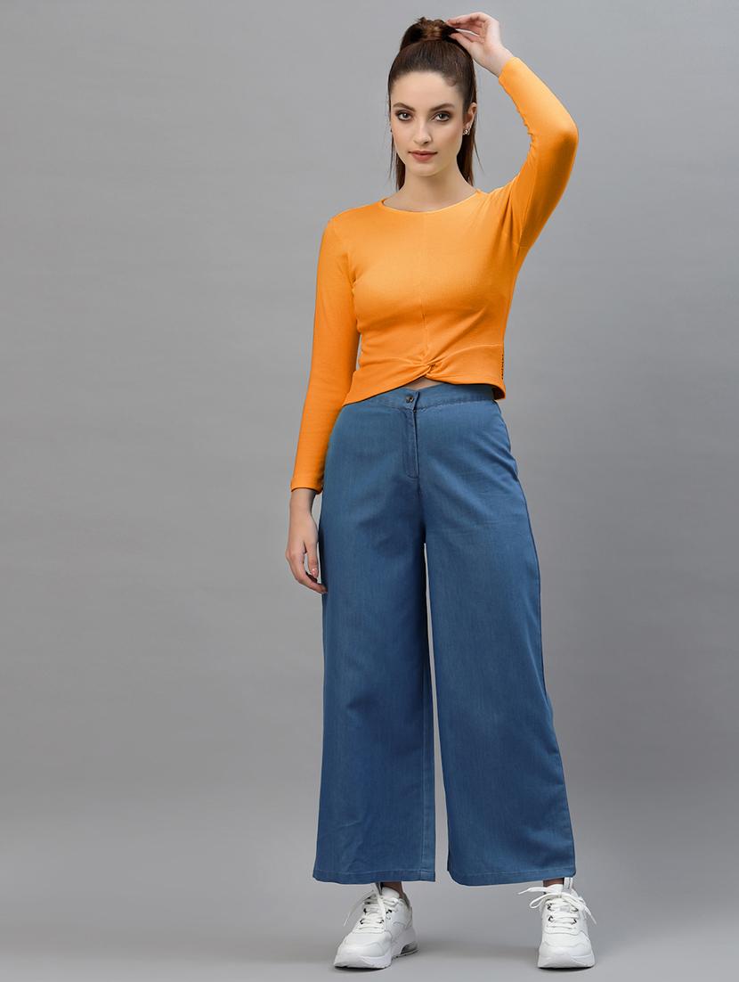 women's straight round neck top - 18949513 - Standard Image - 3