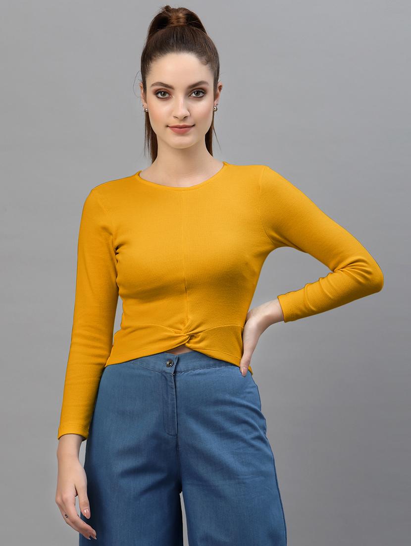 women's plain round neck top