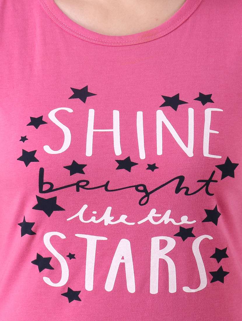 pink chest print nightwear set - 18950747 -  Standard Image - 3