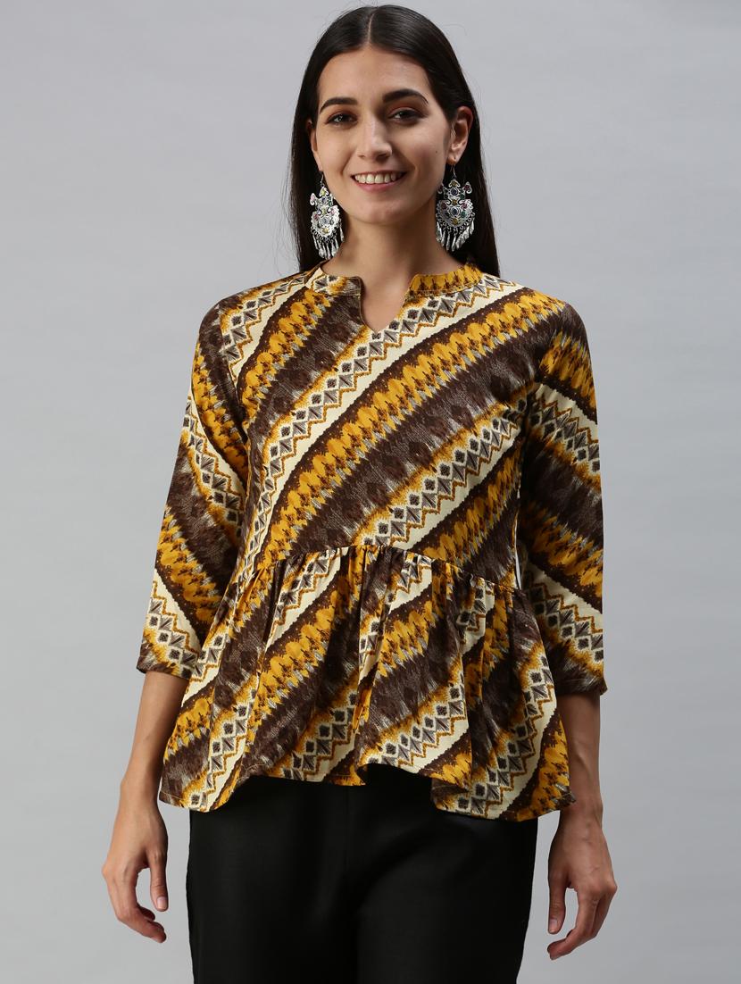 women's peplum notch neck top - 18950980 -  Zoom Image - 0