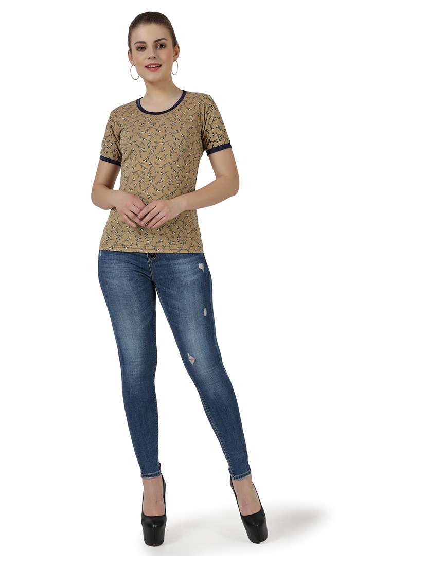 women's straight round neck top - 18951016 -  Standard Image - 3