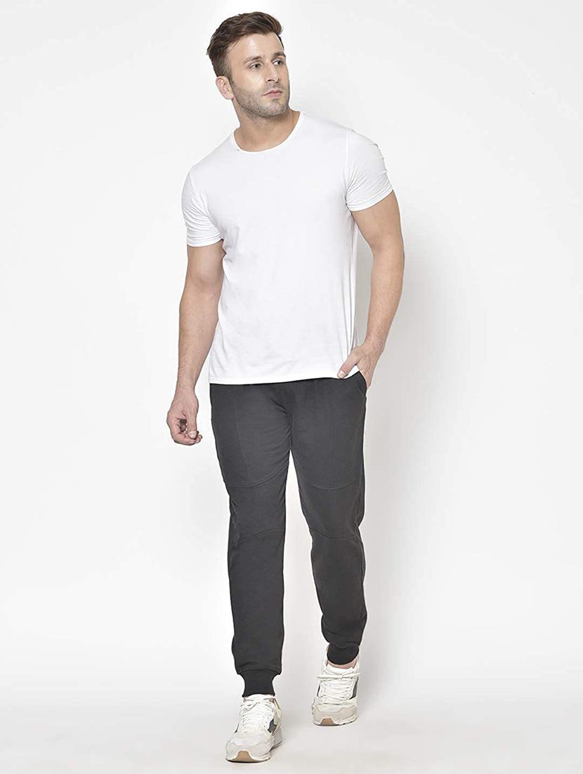 grey solid full length track pant - 18952193 - Standard Image - 3