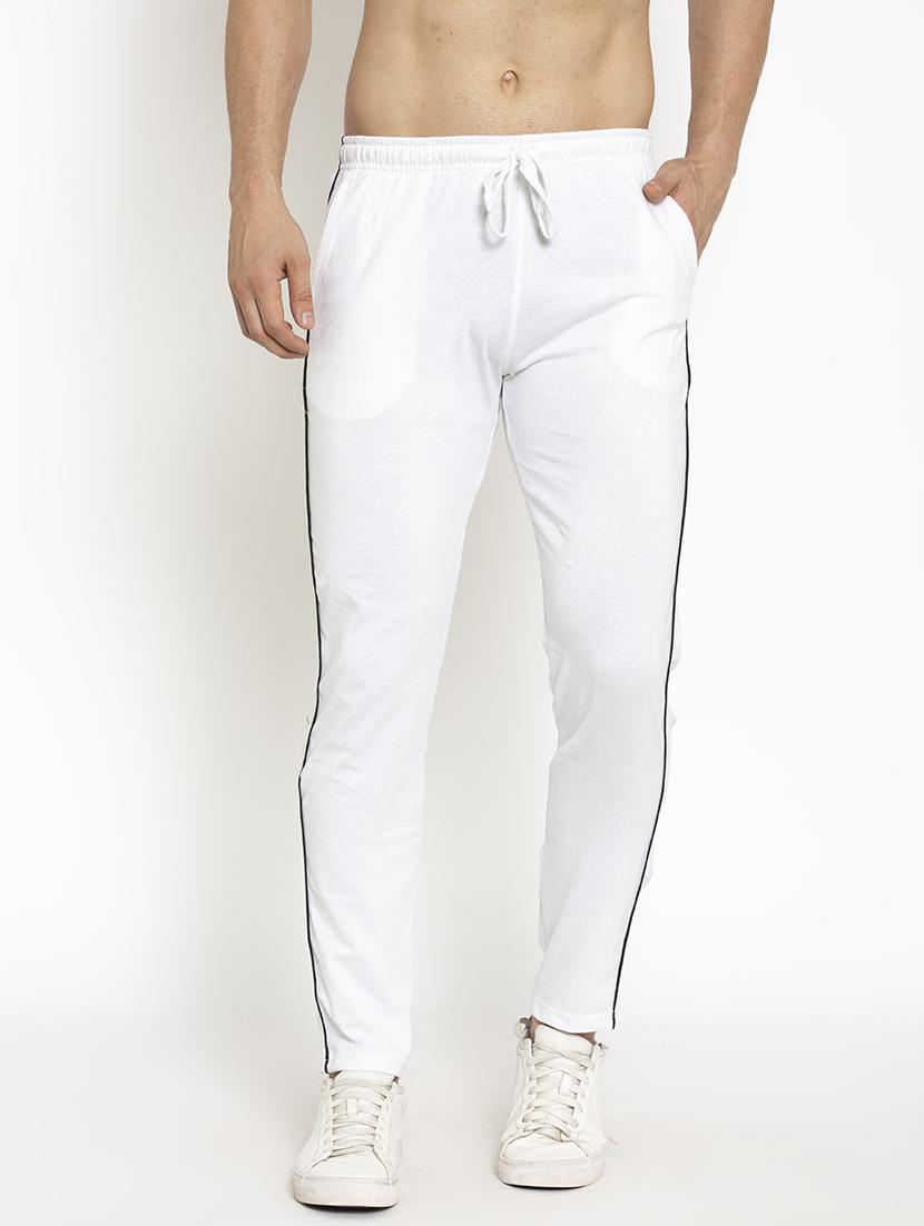 white solid full length track pant - 18952248 - Zoom Image - 0