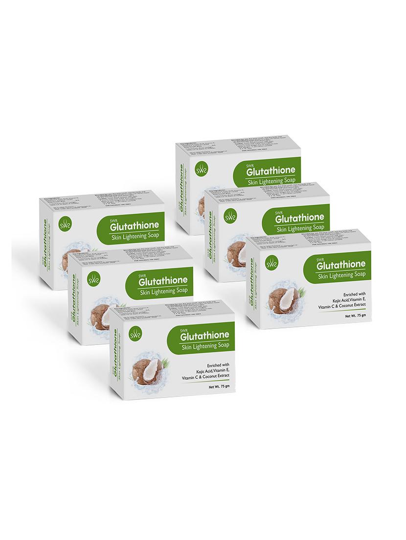 pack off 6 glutathione soap with coconut extract for skin whitening & brightening