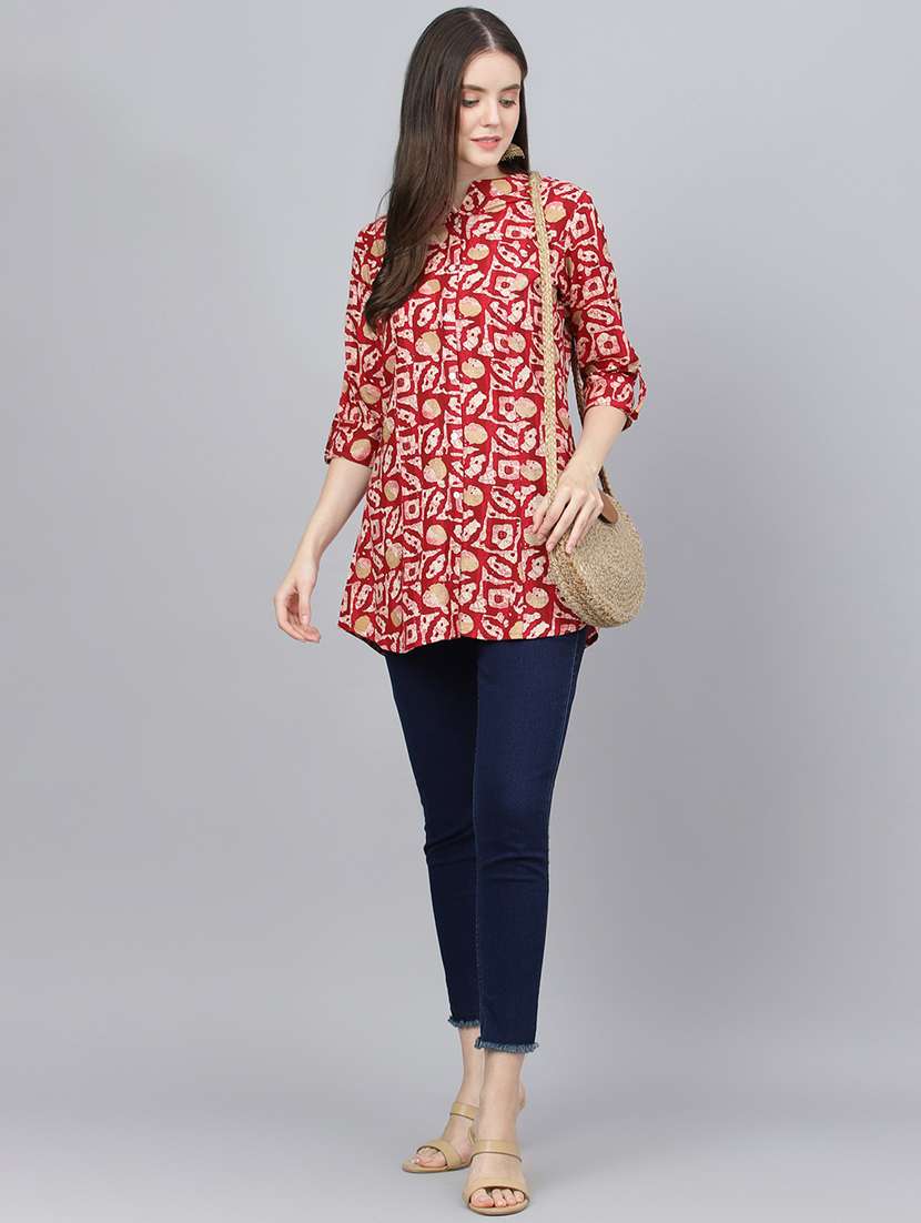 women's straight mandarin neck top - 18959473 -  Standard Image - 3