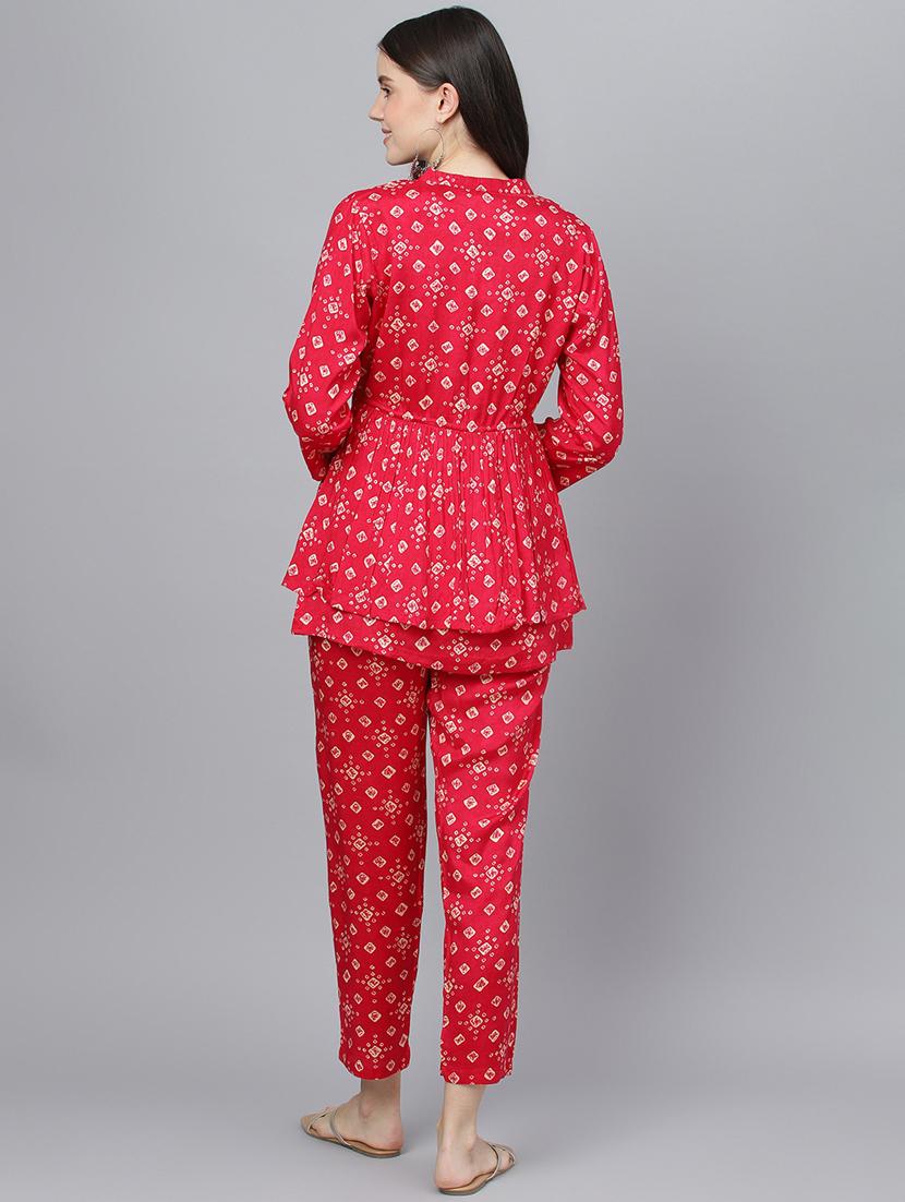 magenta modal kurta pant set - 18961543 - Standard Image - 3