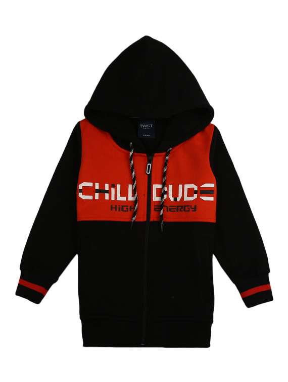 boys hooded color blocked sweater