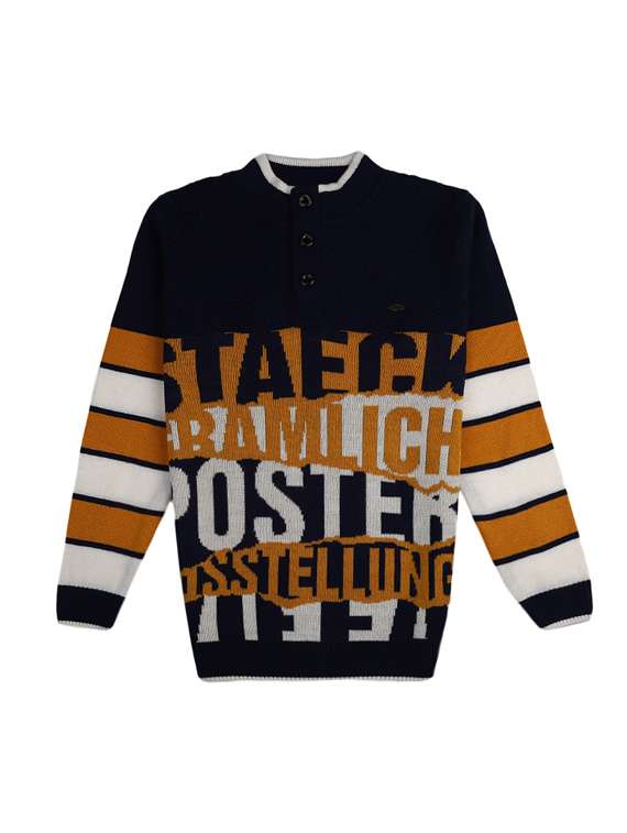 boys crew neck printed sweater