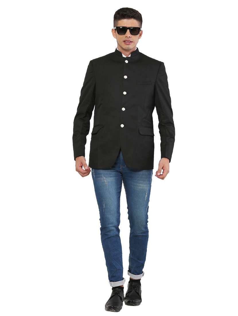 cotton blend casual blazer - 18961924 - Standard Image - 3