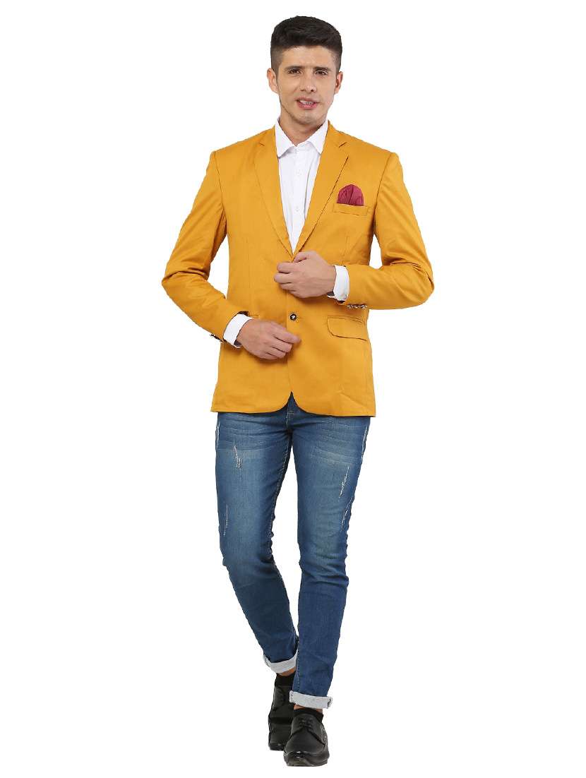 cotton blend casual blazer - 18961926 - Standard Image - 3
