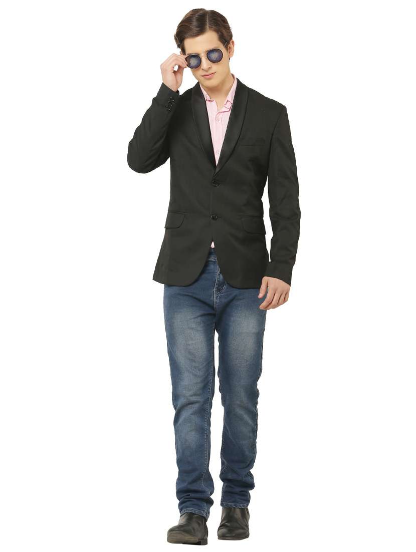 cotton blend casual blazer - 18961934 - Standard Image - 3