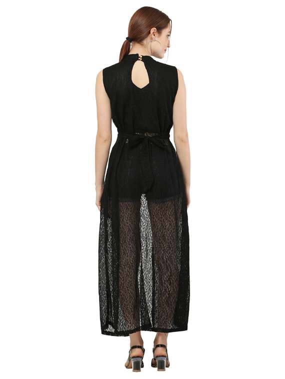 black coloured maxi dress - 18961946 - Standard Image - 3