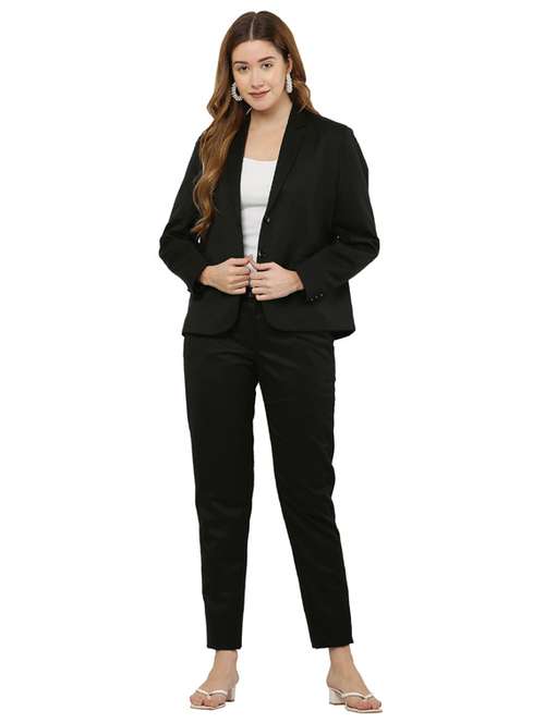 black solid blazer and trouser combo - 18962049 -  Standard Image - 0
