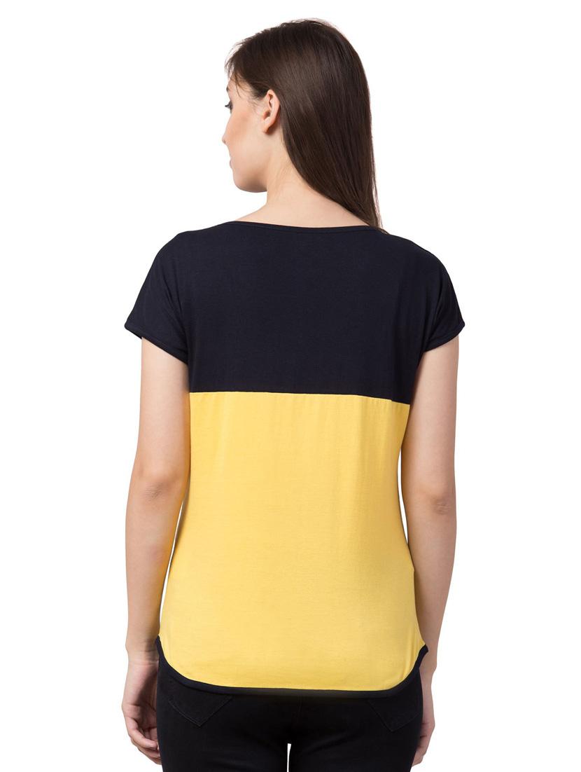 round neck color block regular tee - 18962331 - Standard Image - 3