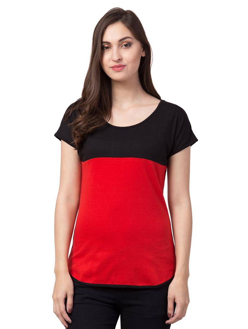 round neck color block tee - 18962332 -  Zoom Image - 0