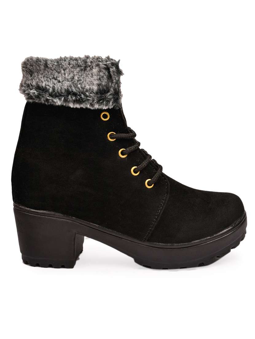 black suede laceup boots - 18962372 - Zoom Image - 0