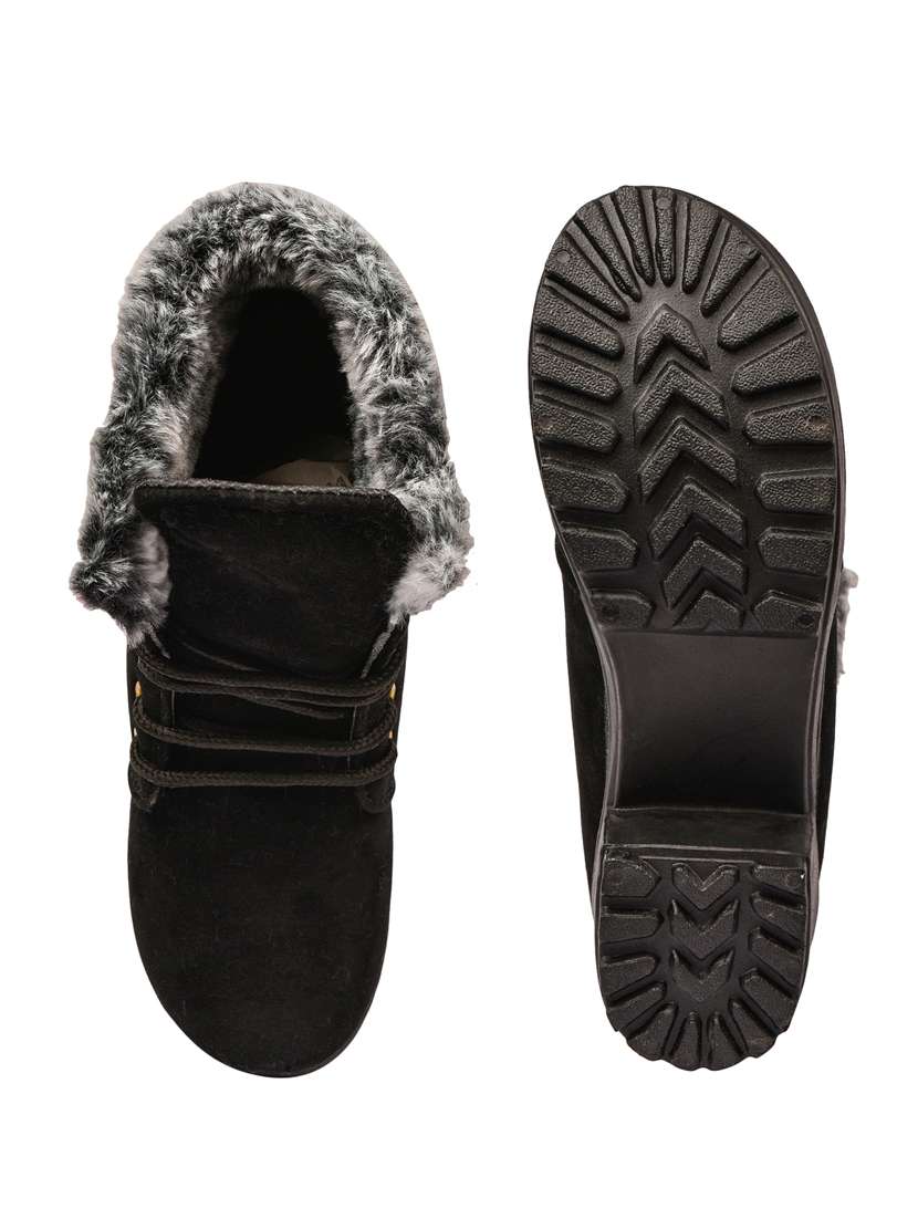 black suede laceup boots - 18962372 - Standard Image - 3