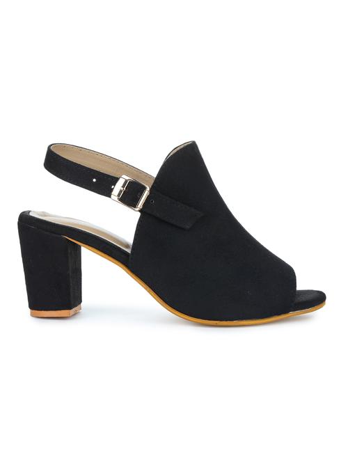 black synthetic back strap sandals - 18962377 -  Standard Image - 0